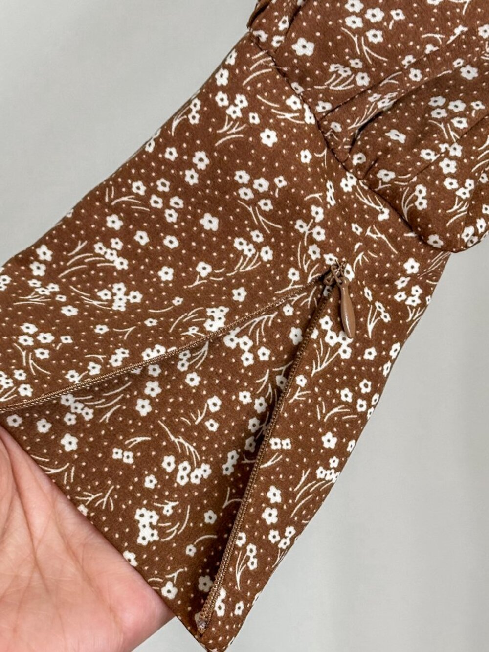 Veiled Collection Brown Floral Button Down Maxi Shirt Dress  - Limited Edition - Picture 10 of 14